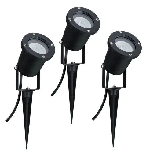 Zestaw trzech reflektorów ogrodowych 3 x Special Line czarny LED GU10 3,5W 3000K IP65 paulmann 98897 | 4000870988978 noxbox lampynox www.lampynox.pl