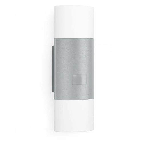 Kinkiet zewnętrzny z czujnikiem ruchu i zmierzchu L 910 S srebrny PIR LED 9,8W 3000K IP44 steinel 576219 | 4007841576219 noxbox lampynox www.lampynox.pl