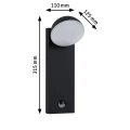 Kinkiet zewnętrzny odporny na sól morską z czujnikiem ruchu i zmierzchu Puka antracyt PIR LED 8,5W 3000K IP44 paulmann 94739 | 4000870947395 noxbox lampynox www.lampynox.pl