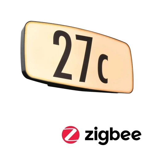 Kinkiet zewnętrzny z numerem domu ściemnialny sterowany aplikacją z czujnikiem ruchu i zmierzchu Sheera antracyt Smart Home Zigbee PIR LED DIM 6,5W 2200-3000K IP44 paulmann 94507 | 4000870945070 noxbox lampynox www.lampynox.pl