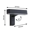 Kinkiet zewnętrzny regulowany z czujnikiem ruchu i zmierzchu Ito antracyt PIR LED 6W 3000K IP44 paulmann 94548 | 4000870945483 noxbox lampynox www.lampynox.pl