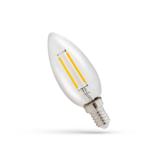 LED COG  ŚWIECZKA E14 230V 1W  WW 3000K CLEAR BARWA CIEPŁA WOJ+14575 | 5902650593824  noxbox lampynox www.lampynox.pl