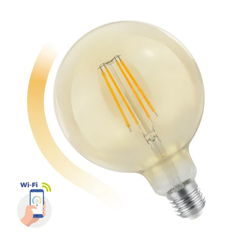 LED GLOB G125 5,5W  TUYA SMART CCT+DIM Wi-Fi E27 AMBER WOJ+14530 | 5902650589056 noxbox lampynox www.lampynox.pl