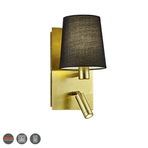 MARRIOT LED Czarno - złoty E14 + 3,1W 3000K Kinkiet ścienny 