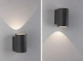 Kinkiet zewnętrzny Concrea czarny piaskowiec LED 6,8W 3000K IP65 paulmann 94500 | 4000870945001 noxbox lampynox www.lampynox.pl