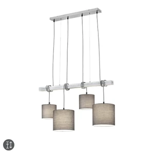 PADME Nikiel Mat | Popielata 4 x E27 Lampa wisząca 