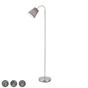 WINDU Nikiel Mat | Popiel E27 Lampa podłogowa stojąca z giętkimi wysięgnikami