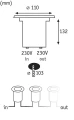 Lampa najazdowa gruntowa Special Line stalowy LED 1,2W 2700K IP67 paulmann 93788 | 4000870937884 noxbox lampynox www.lampynox.pl