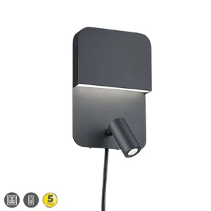 LUIGI LED Czarny Mat 5W 3000K Kinkiet ścienny 