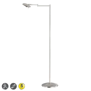 KAZAN Nikiel Mat LED 8W 3000K ściemnialna Lampa podłogowa stojąca 