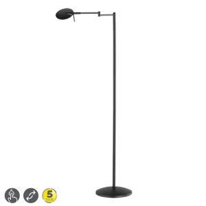 KAZAN Czarny Mat LED 8W 3000K ściemnialna Lampa podłogowa stojąca 