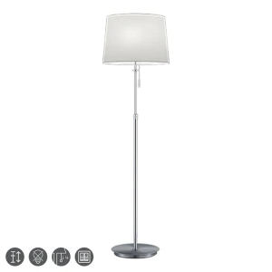 LYON Nikiel Mat / Biała 3 x E27 regulowana wysokość Lampa podłogowa stojąca 