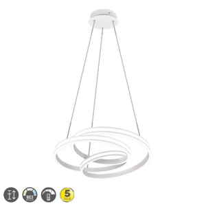 YARA Biały mat LED DIP SWITCH 60W 2300|3000|4000K ściemnialna Lampa wisząca Trio 326210131