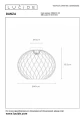 Lampa sufitowa Danza matowe złoto | mosiądz Ø40 cm. E27 lucide 21128/40/02 | 5411212211484 noxbox lampynox www.lampynox.pl