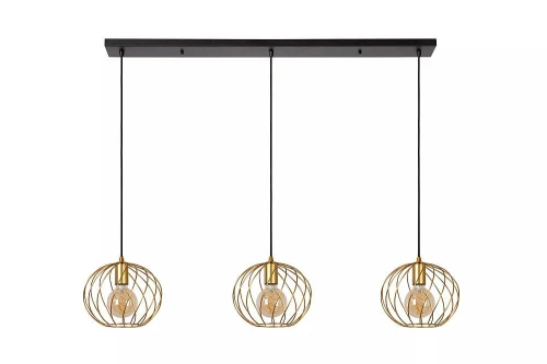 Lampa wisząca potrójna Danza matowe złoto | mosiądz 3xE27 lucide 21428/03/02 | 5411212211545 noxbox lampynox www.lampynox.pl