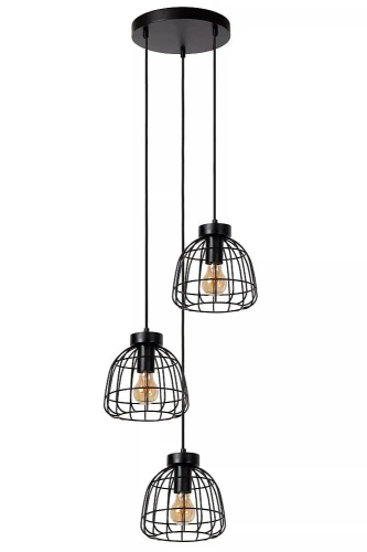 Potrójna lampa wisząca Filox czarny 3xE27 lucide 00429/13/30 | 5411212010940 noxbox lampynox www.lampynox.pl