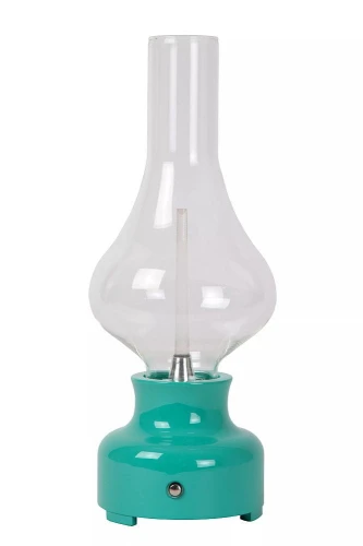 Akumulatorowa ściemnialna lampka stołowa Jason turkusowy LED 3 step dim. 2W 3000K lucide 74516/02/37 | 5411212741097 noxbox lampynox www.lampynox.pl