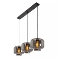 Potrójna lampa wisząca Medine czarny | szary przydymiony 3xE27 lucide 46413/03/65 | 5411212461018 noxbox lampynox www.lampynox.pl