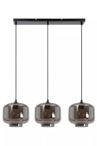 Potrójna lampa wisząca Medine czarny | szary przydymiony 3xE27 lucide 46413/03/65 | 5411212461018 noxbox lampynox www.lampynox.pl
