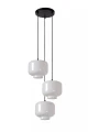 Potrójna lampa wisząca Medine czarny | biały Ø 46cm. 3xE27 lucide 46413/13/61 | 5411212460981 noxbox lampynox www.lampynox.pl
