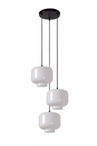 Medine czarny | biały Ø 46cm. 3xE27 Potrójna lampa wisząca