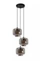 Potrójna lampa wisząca Medine czarny | szary przydymiony Ø 46cm. 3xE27 lucide 46413/13/65 | 5411212460998 noxbox lampynox www.lampynox.pl