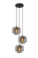 Potrójna lampa wisząca Medine czarny | szary przydymiony Ø 46cm. 3xE27 lucide 46413/13/65 | 5411212460998 noxbox lampynox www.lampynox.pl