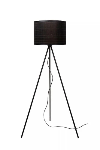 Lampa podłogowa trójnóg Tagalog czarny drewno Ø 55cm. E27 lucide 21729/81/30 | 5411212211651 noxbox lampynox www.lampynox.pl