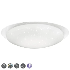 FRODO Biała LED 26W  2700- 5500K ściemnialna  z gwieździstym efektem świecenia  sterowana pilotem Lampa sufitowa 