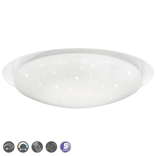 Lampa sufitowa FRODO Biała LED 26W  2700- 5500K ściemnialna  z gwieździstym efektem świecenia  sterowana pilotem  RL R62067200 | 4017807449693 noxbox lampynox www.lampynox.pl