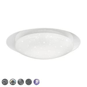 FRODO Biała LED 18W  3000- 5500K ściemnialna  z gwieździstym efektem świecenia  sterowana pilotem Lampa sufitowa 