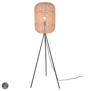 RUNA Czarny Mat / Brązowy  E27 Lampa podłogowa stojąca 
