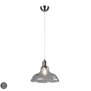 ALDO Nikiel Mat / Przezroczysty  E27 Lampa wisząca 