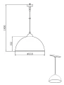 Lampa wisząca czarno - złota Ø 31cm. E27 do systemu szyn 2-fazowych DUOLINE trio 73120102 | 4017807471557 noxbox lampynox www.lampynox.pl