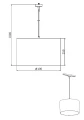 Lampa wisząca biały Ø 40cm. E27 do systemu szyn 2-fazowych DUOLINE trio 73330101 | 4017807471595 noxbox lampynox www.lampynox.pl