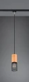 Lampa wisząca Tosh czarny mat | brąz Ø 8cm. E27 do systemu szyn 2-fazowych DUOLINE trio 73430132 | 4017807506037 noxbox lampynox www.lampynox.pl