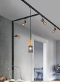 Lampa wisząca Tosh czarny mat | brąz Ø 8cm. E27 do systemu szyn 2-fazowych DUOLINE trio 73430132 | 4017807506037 noxbox lampynox www.lampynox.pl