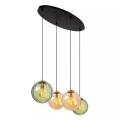 Lampa wisząca Monsaraz zielony | bursztyn 4xE27 lucide 45493/04/33 | 5411212452429 noxbox lampynox www.lampynox.pl