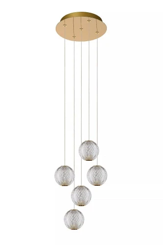 Lampa wisząca ściemnialna CINTRA przeźroczysta Ø 32cm. LED Dim. 5x4,7W 2700K lucide 13499/22/60 | 5411212134417 noxbox lampynox www.lampynox.pl