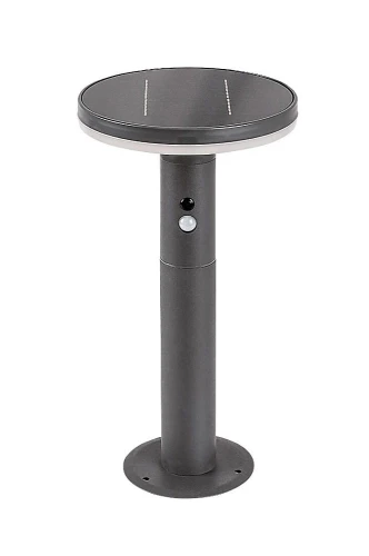 Ogrodowa lampa stojąca z czujnikiem ruchu i zmierzchu Botev antracyt zasilanie solarne wys. 38cm. LED PIR 10W 4000K IP44 Rabalux 77018 noxbox lampynox www.lampynox.pl