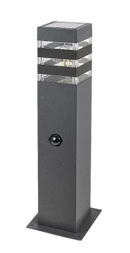 Ogrodowa lampa stojąca z czujnikiem ruchu i zmierzchu Ankara antracyt wys. 44cm. PIR E27 IP44 rabalux 77026 | 5996595770266 noxbox lampynox www.lampynox.pl