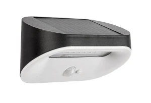 Brezno czarny zasilanie solarne LED PIR 3,2W 4000K IP44 Kinkiet zewnętrzny z czujnikiem ruchu i zmierzchu