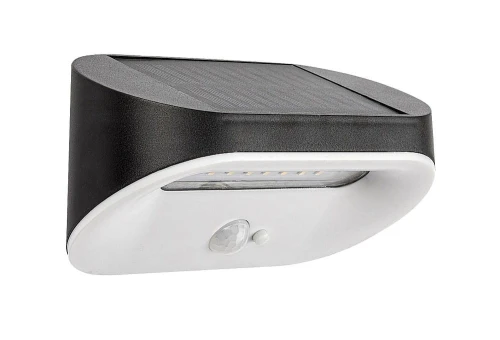 Kinkiet zewnętrzny z czujnikiem ruchu i zmierzchu Brezno czarny zasilanie solarne LED PIR 3,2W 4000K IP44 rabalux 77006 | 5996595770068 noxbox lampynox www.lampynox.pl