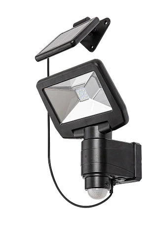 Naświetlacz zewnętrzny z czujnikiem ruchu i zmierzchu Dojran czarny zasilanie solarne LED PIR 5W 4000K IP44 rabalux 77021 | 5996595770211 noxbox lampynox www.lampynox.pl