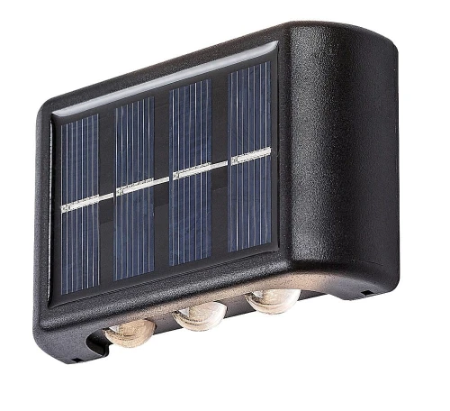 Kinkiet zewnętrzny z czujnikiem zmierzchu Kangton czarny zasilanie solarne LED 1,2W 3000K IP44 rabalux 77024 | 5996595770242 noxbox lampynox www.lampynox.pl