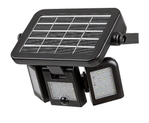 Lihull czarny zasilanie solarne PIR LED 9,6W 4000K IP44 Naświetlacz ścienny