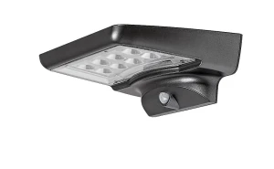 Moselle czarny zasilanie solarne PIR LED 4W 4000K IP44 Kinkiet zewnętrzny z czujnikiem ruchu i zmierzchu