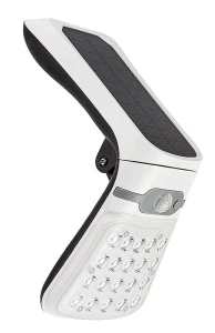 Rogova biała zasilanie solarne PIR LED 3 step dim. 4W 4000K IP44 Kinkiet zewnętrzny ściemnialny z czujnikiem ruchu i zmierzchu