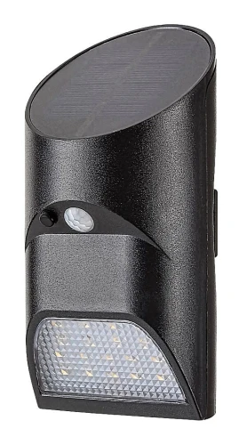 Kinkiet zewnętrzny z czujnikiem ruchu i zmierzchu Sepik czarny zasilanie solarne PIR LED 3,6W 4000K IP44 rabalux 77013﻿ | 5996595770136 noxbox lampynox www.lampynox.pl
