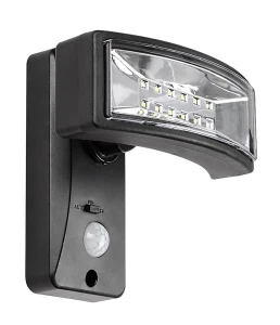 Valpovo czarny zasilanie solarne PIR LED 2,4W 4000K IP44 Naświetlacz z czujnikiem ruchu i zmierzchu